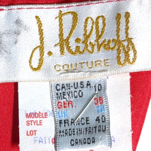 Jhoseff Ribboff  Red Satin Formal Elegant Dress.    Size 10 - Picture 16 of 16